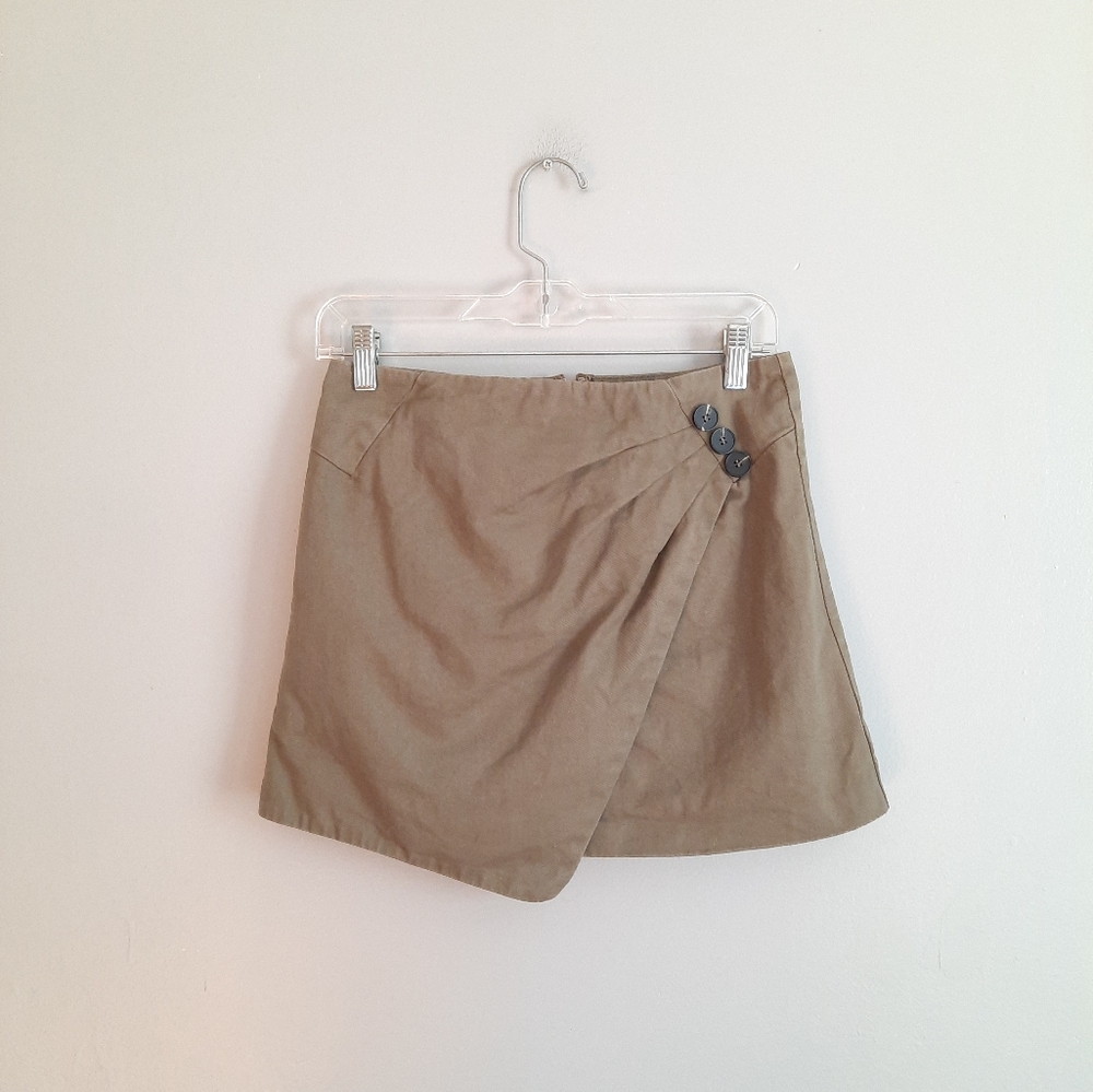 B. Original Shoefly Army Green Button Detail Mini Skirt